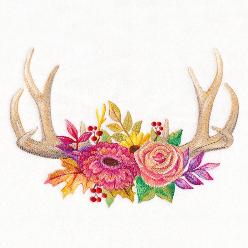 Antler Bouquet in Watercolor|6.88″ x 9.68″ / 174.71mm x 245.82mm|5.54″ x 7.78″ / 140.74mm x 197.56mm|4.86″ x 6.82″ / 123.35mm x 173.18mm|All Sizes