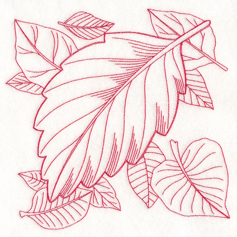 Autumn Bounty Quilting Square – Alder Leaf (Double Run)