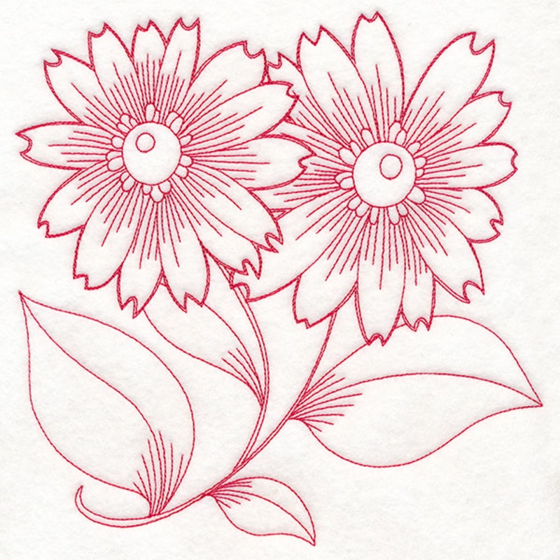 Autumn Bounty Quilting Square – Asters (Double Run)