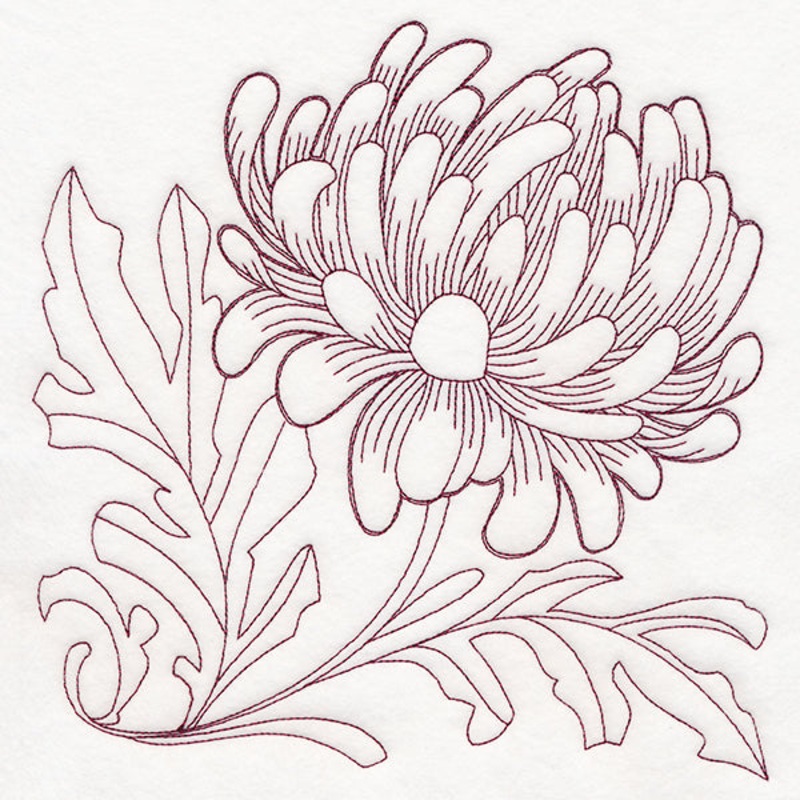Autumn Bounty Quilting Square – Chrysanthemums (Double Run)