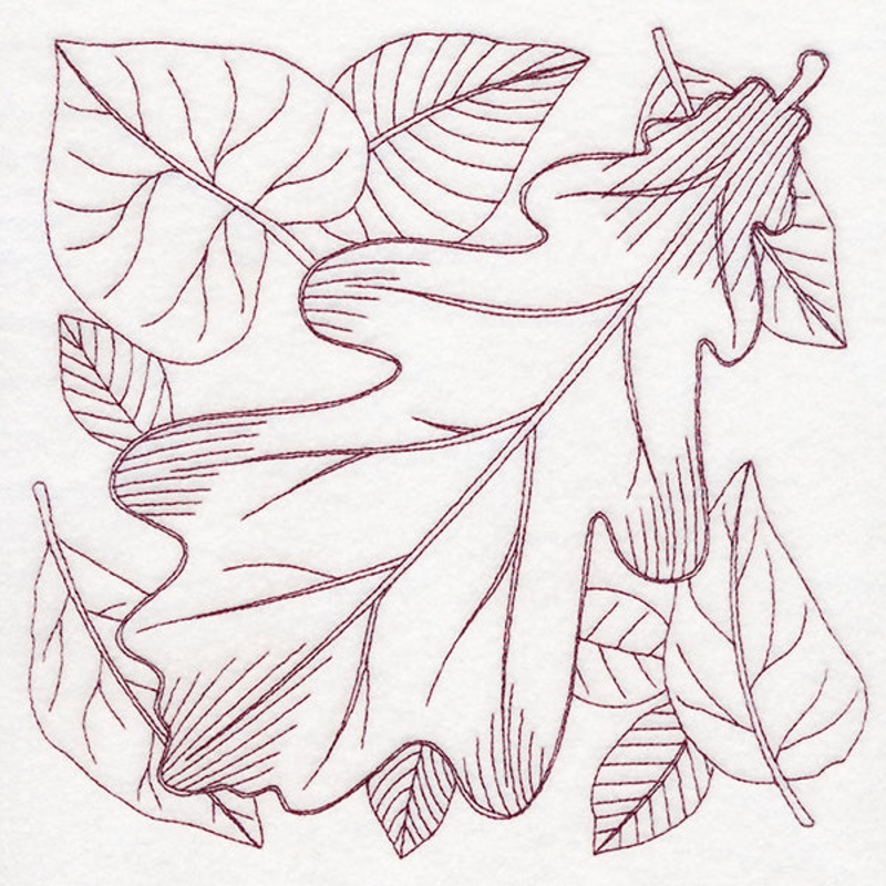 Autumn Bounty Quilting Square – Oak Leaf (Double Run)