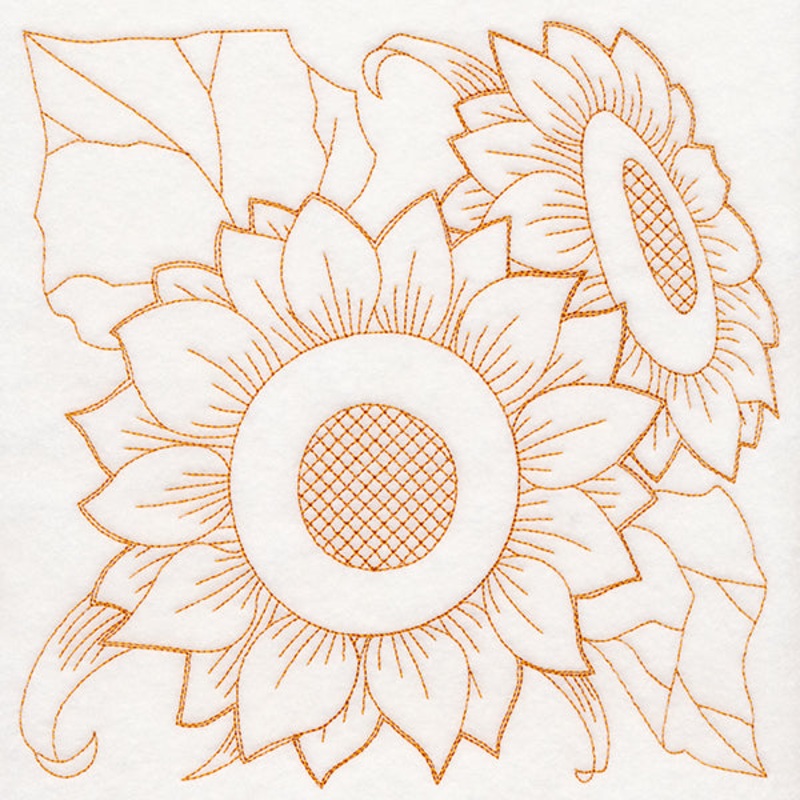Autumn Bounty Quilting Square – Sunflowers (Double Run)