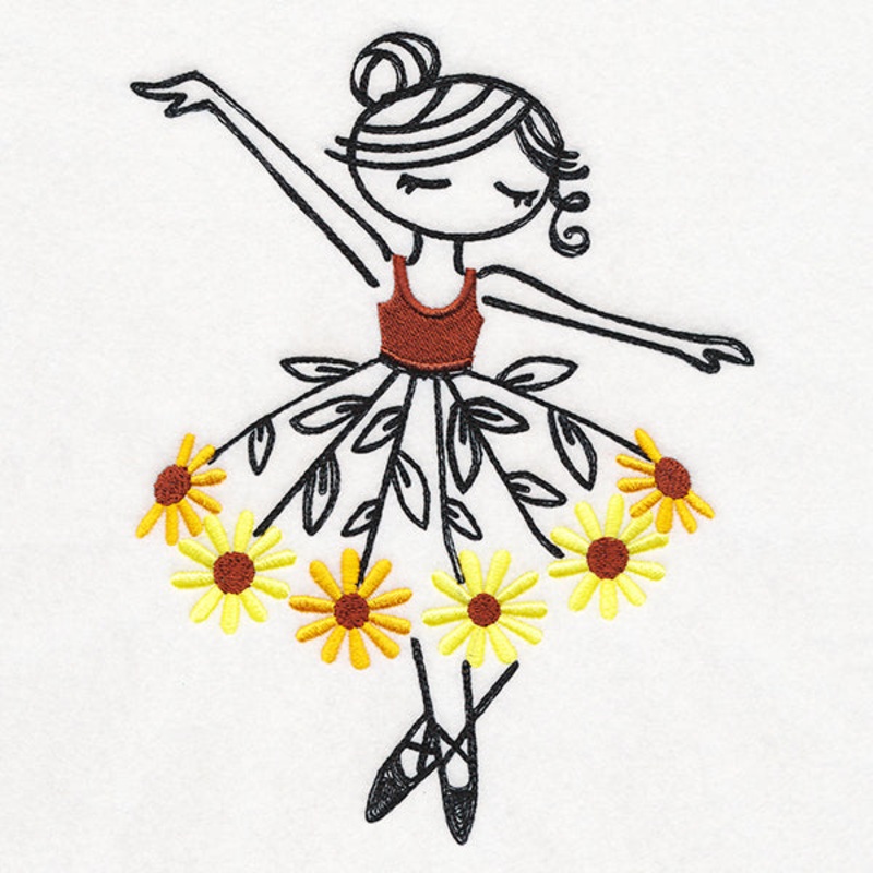 Black Eyed Susan Ballerina|7.6″ x 5.86″ / 192.96mm x 148.73mm|6.29″ x 4.85″ / 159.76mm x 123.18mm|3.85″ x 2.97″ / 97.77mm x 75.41mm|All Sizes