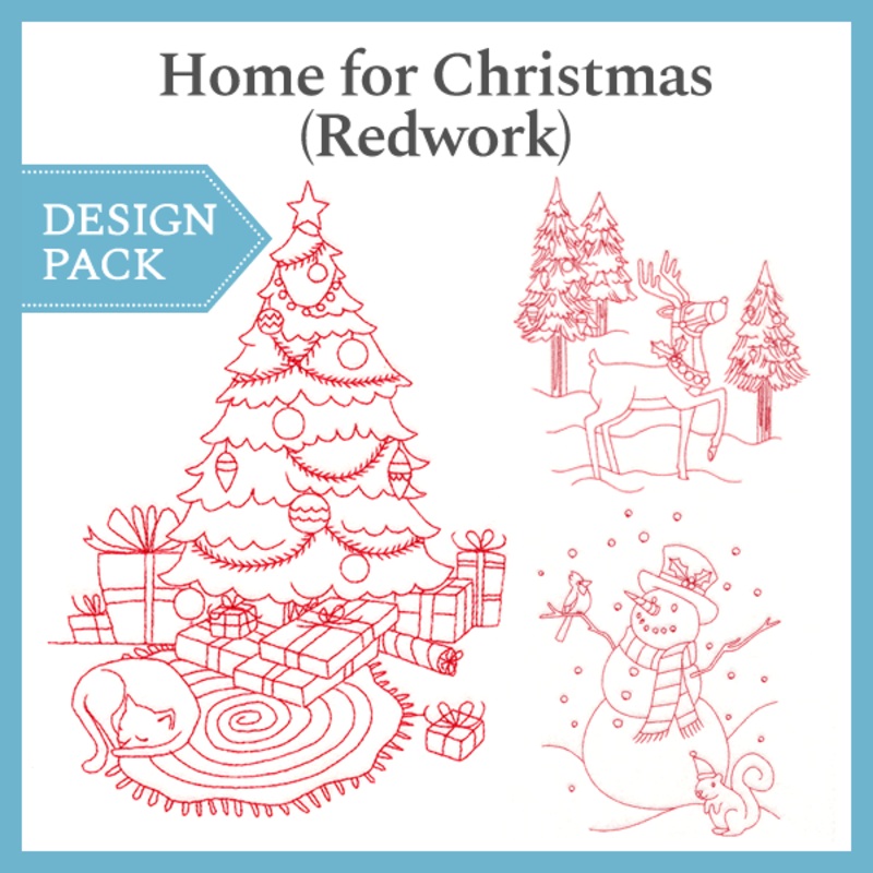A Home for Christmas (Redwork) Design Pack