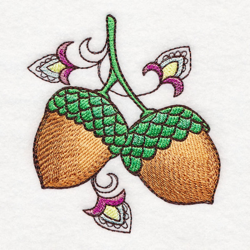 Autumn Jacobean Accent – Acorns