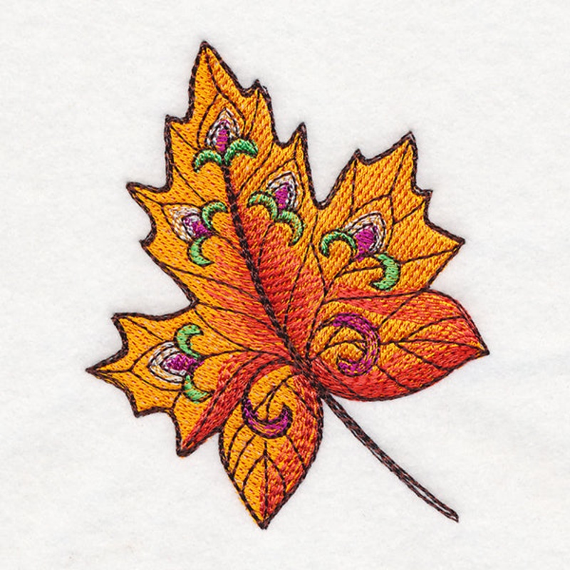 Autumn Jacobean Accent – Maple Leaf