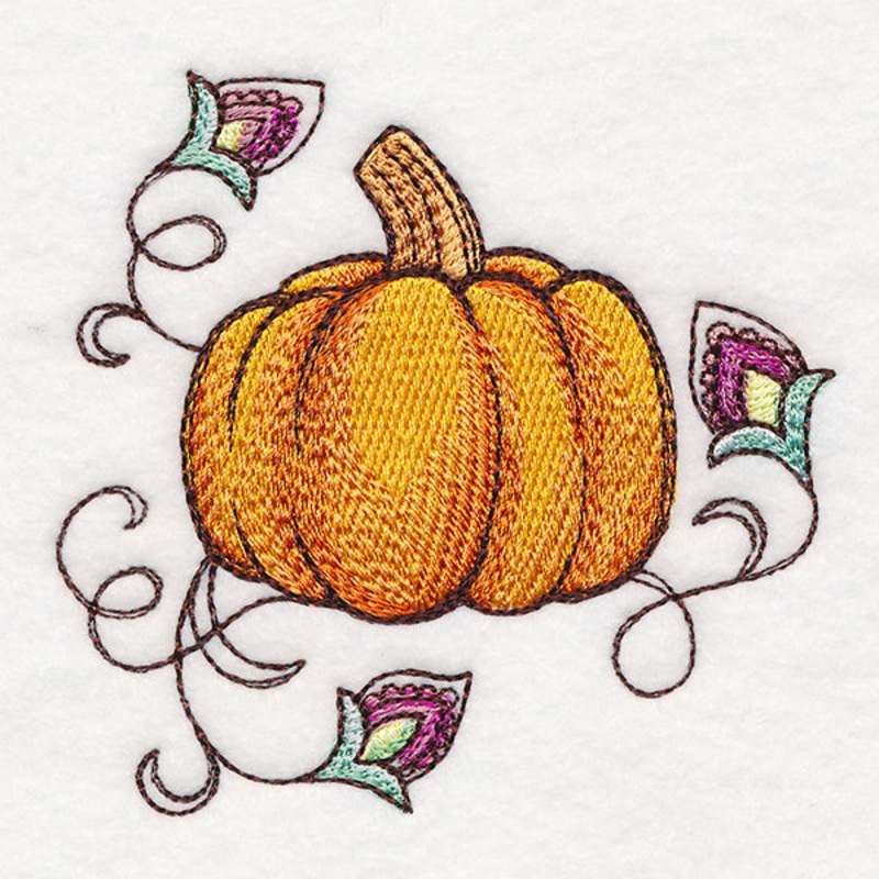 Autumn Jacobean Accent – Pumpkin