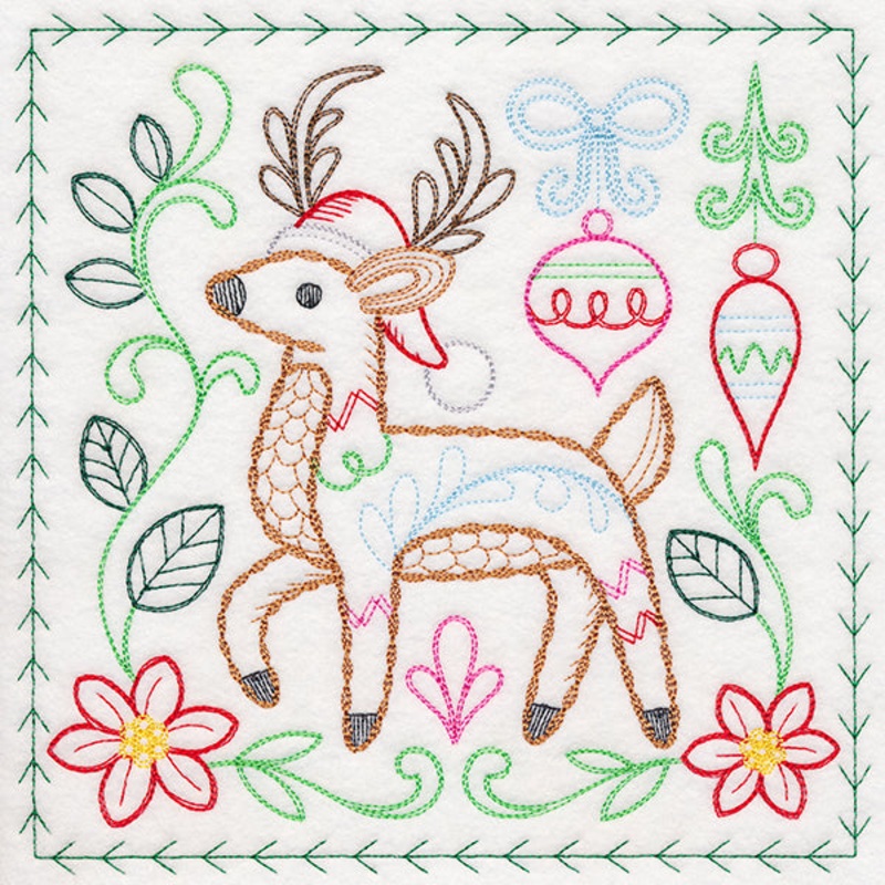 Charming Woodland Christmas – Deer (Vintage)
