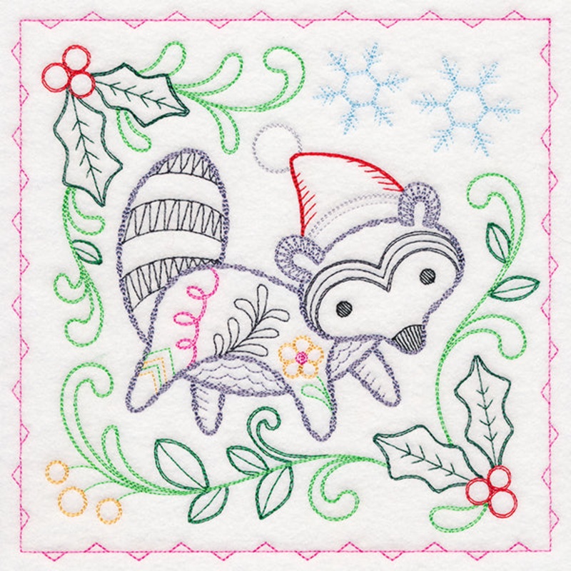 Charming Woodland Christmas – Raccoon (Vintage)