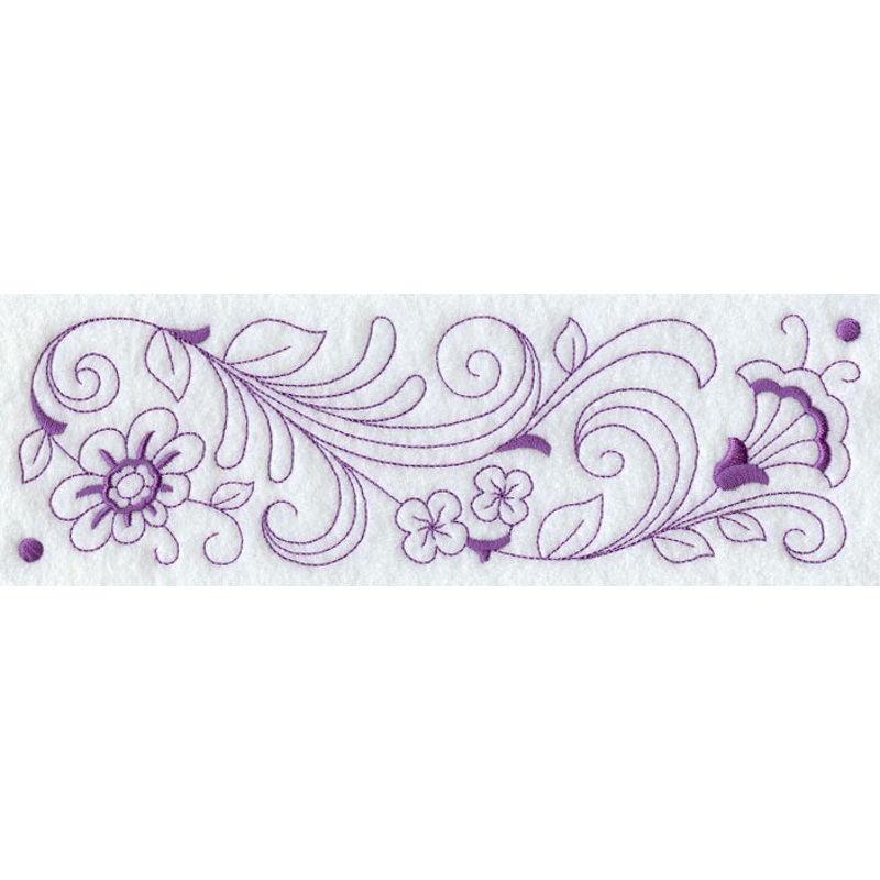 Spring Flower Border (Redwork)
