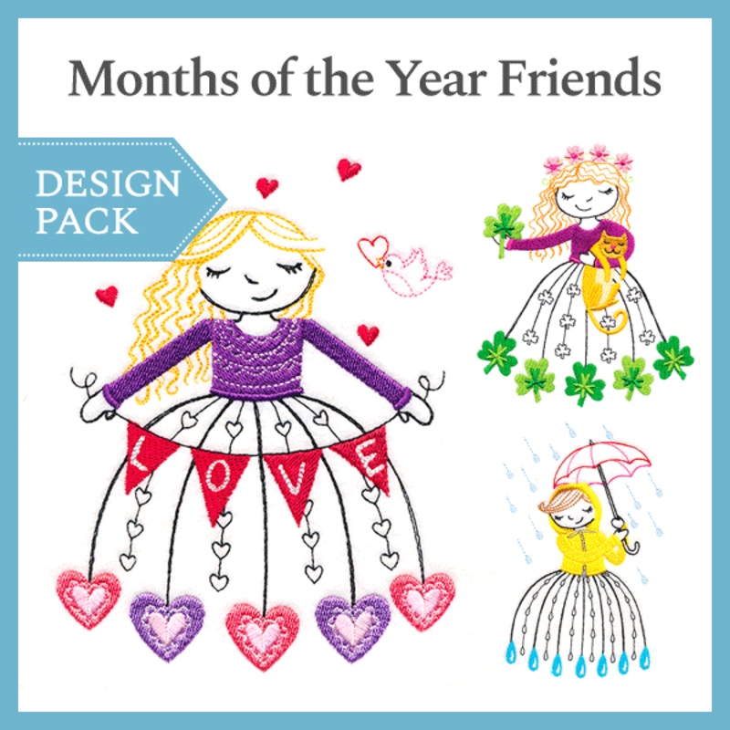 A Months of the Year Friends Design Pack