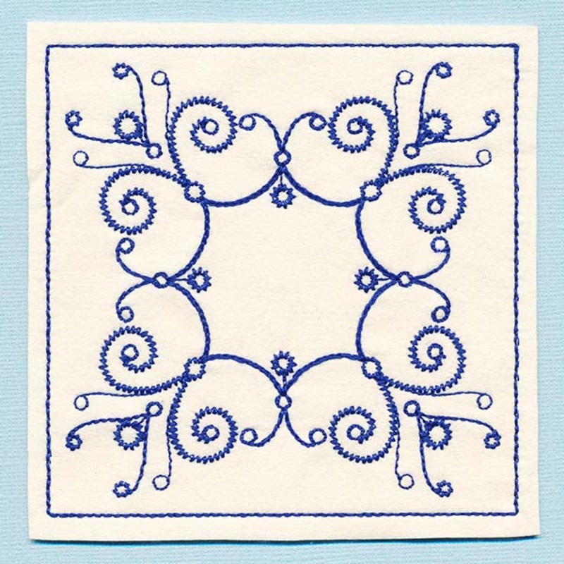Botanical Blues – Fractal Flowers Coaster (In-the-Hoop)