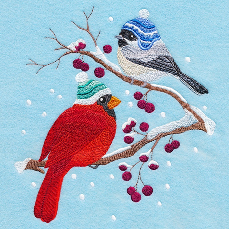 Bundled-Up Birdies|7.47″ x 6.9″ / 189.74mm x 175.26mm|6.33″ x 5.85″ / 160.78mm x 148.59mm|5.25″ x 4.85″ / 133.35mm x 123.19mm|All Sizes