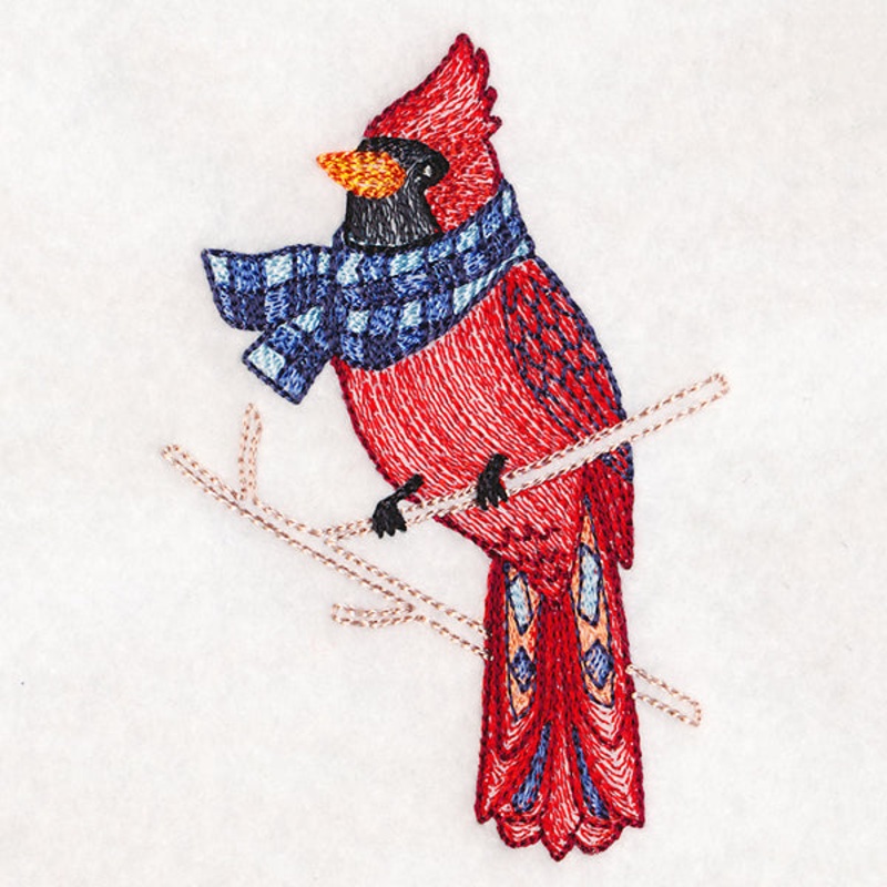 Bundled Up Birds – Cardinal|6.86″ x 4.65″ / 174.23mm x 118.04mm|3.86″ x 2.62″ / 98.02mm x 66.52mm|All Sizes