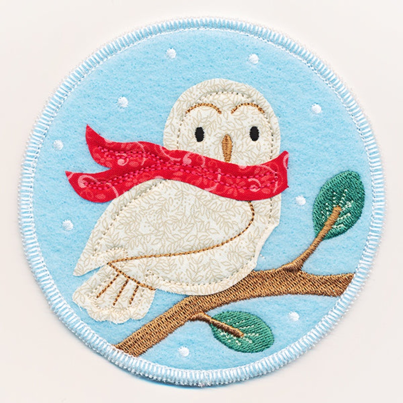 Cozy Winter Coaster – Owl (In-the-Hoop)