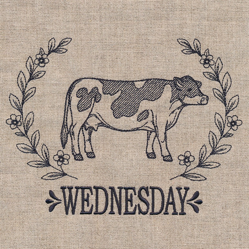 Farmhouse Cow on Wednesday|4.86″ x 6.47″ / 123.54mm x 164.28mm|2.9″ x 3.84″ / 73.57mm x 97.52mm|All Sizes