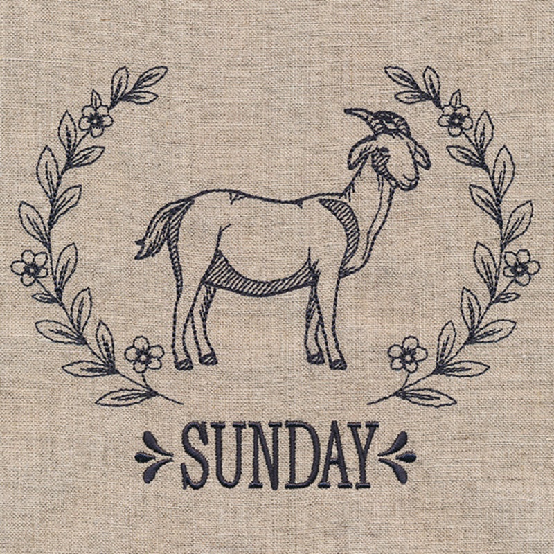 Farmhouse Goat on Sunday|4.87″ x 6.06″ / 123.61mm x 153.88mm|2.9″ x 3.59″ / 73.67mm x 91.26mm|All Sizes