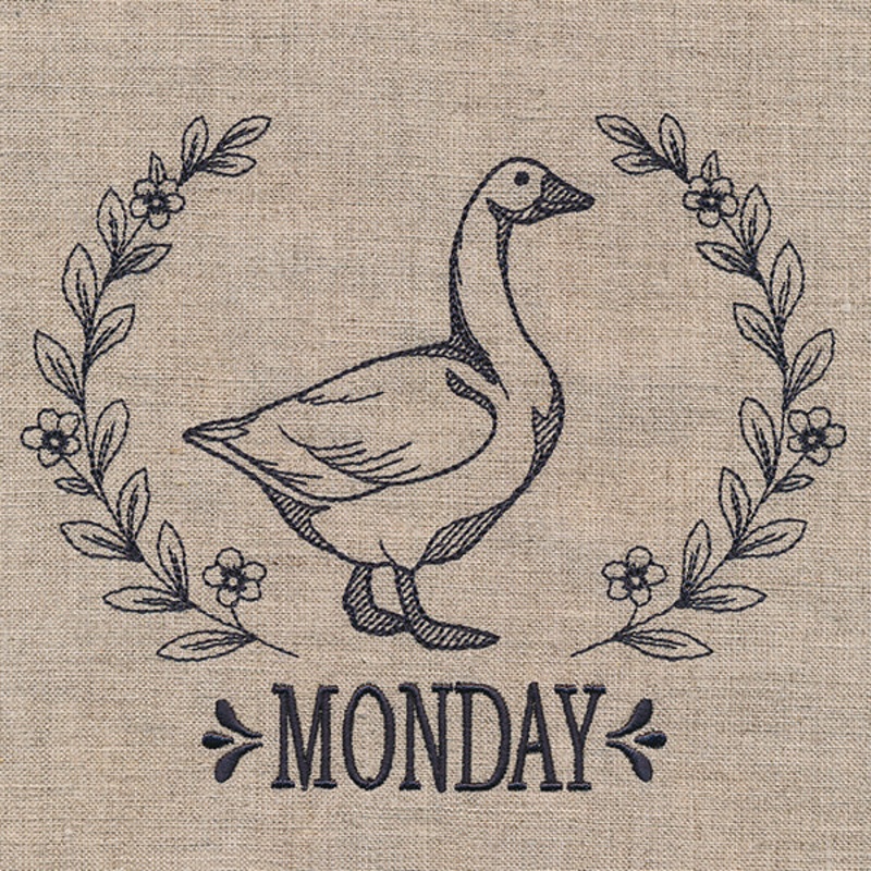 Farmhouse Goose on Monday|4.86″ x 5.91″ / 123.52mm x 150.17mm|2.91″ x 3.53″ / 73.85mm x 89.55mm|All Sizes