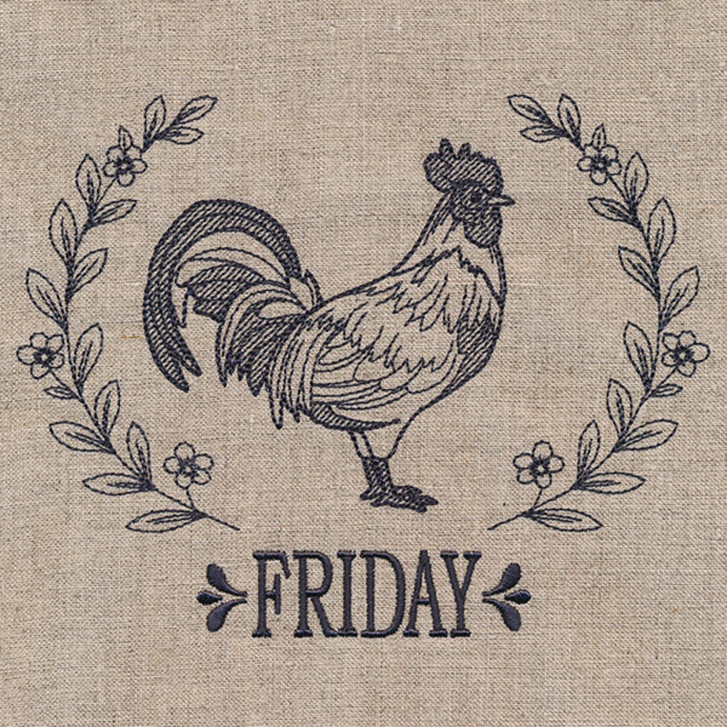 Farmhouse Rooster on Friday|4.85″ x 6.17″ / 123.19mm x 156.72mm|2.9″ x 3.67″ / 73.54mm x 93.14mm|All Sizes