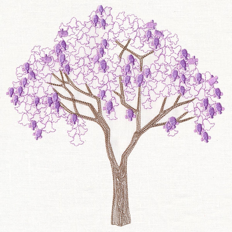 Delicate Jacaranda Tree|7.8″ x 7.72″ / 198.12mm x 196.11mm|6.92″ x 6.85″ / 175.79mm x 174.01mm|5.91″ x 5.85″ / 150.13mm x 148.61mm|4.9″ x 4.85″ / 124.47mm x 123.21mm|All Sizes