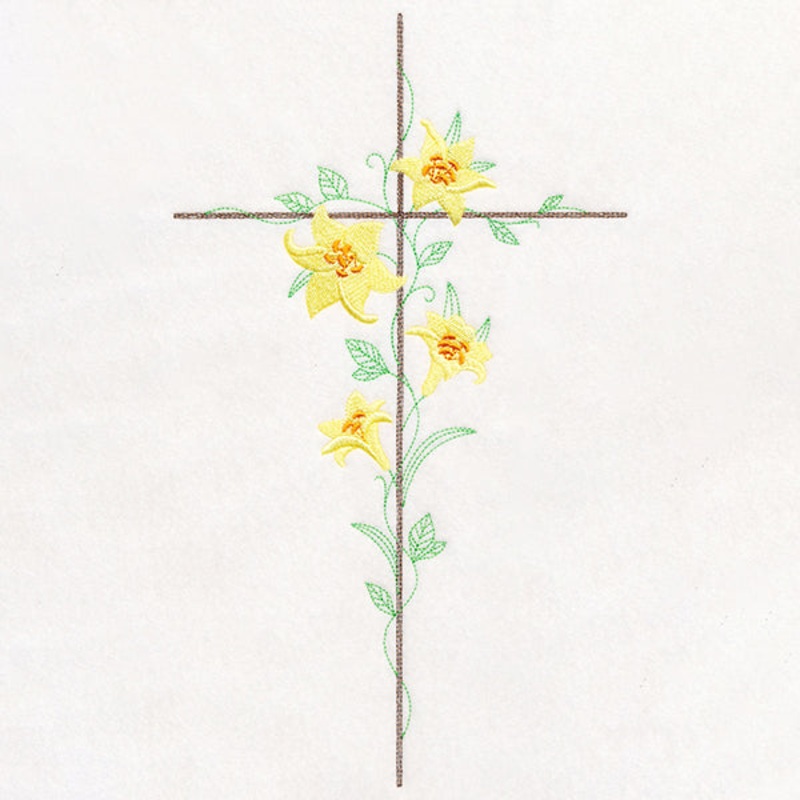 Delicate Lily Cross|11.65″ x 6.84″ / 295.91mm x 173.86mm|9.4″ x 5.52″ / 238.76mm x 140.28mm|7.8″ x 4.58″ / 198.12mm x 116.41mm|6.85″ x 4.02″ / 173.99mm x 102.23mm|3.85″ x 2.26″ / 97.79mm x 57.45mm|All Sizes
