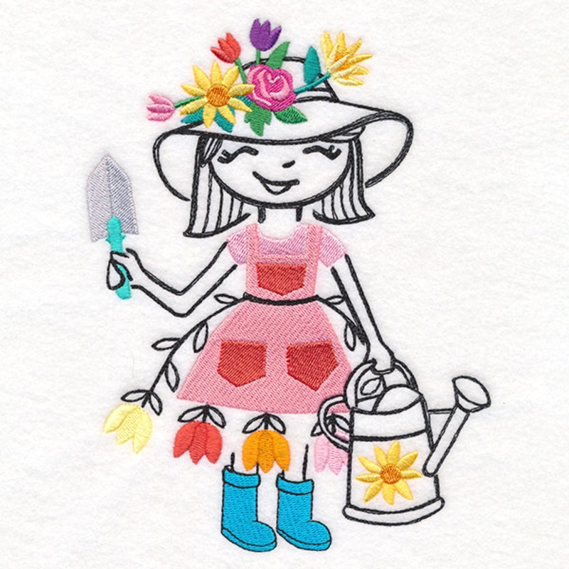 Wildflower Garden Girl|7.35″ x 5.85″ / 186.7mm x 148.71mm|6.08″ x 4.84″ / 154.39mm x 122.98mm|3.85″ x 3.07″ / 97.87mm x 77.98mm|All Sizes