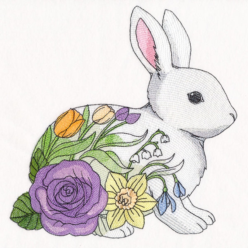 Woodland Blooms Bunny|7.79″ x 7.7″ / 197.87mm x 195.58mm|6.94″ x 6.85″ / 176.28mm x 173.99mm|5.93″ x 5.85″ / 150.62mm x 148.59mm|4.92″ x 4.85″ / 124.97mm x 123.19mm|All Sizes