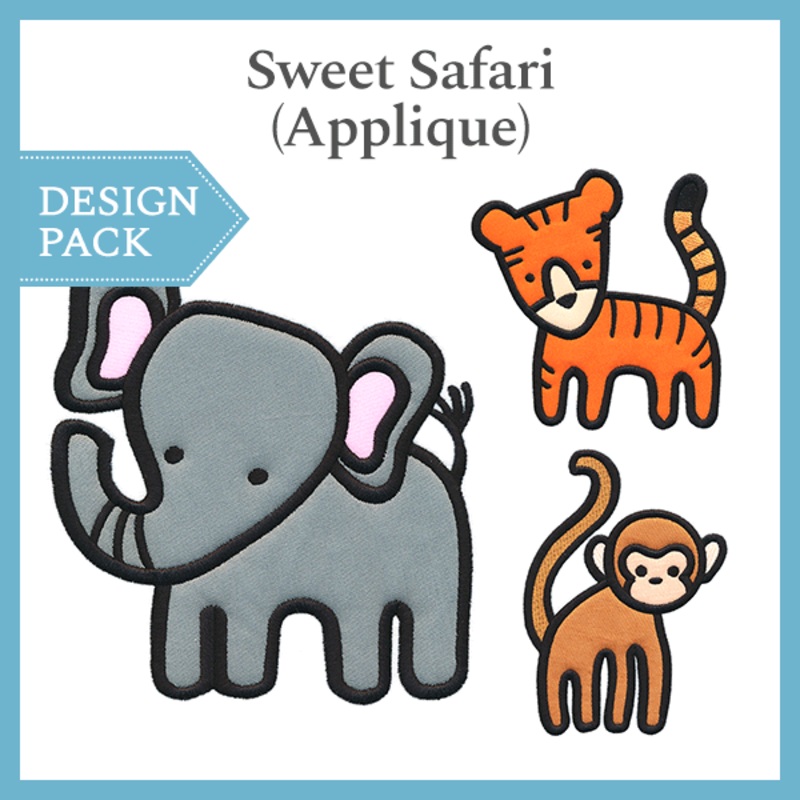 A Sweet Safari (Applique) Design Pack