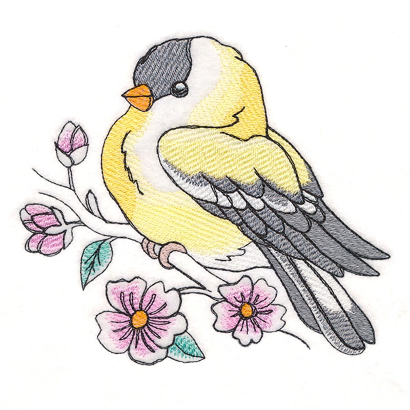 Sweet Spring Goldfinch|5.13″ x 5.85″ / 130.32mm x 148.55mm|4.25″ x 4.85″ / 108.07mm x 123.13mm|3.38″ x 3.85″ / 85.78mm x 97.77mm|All Sizes