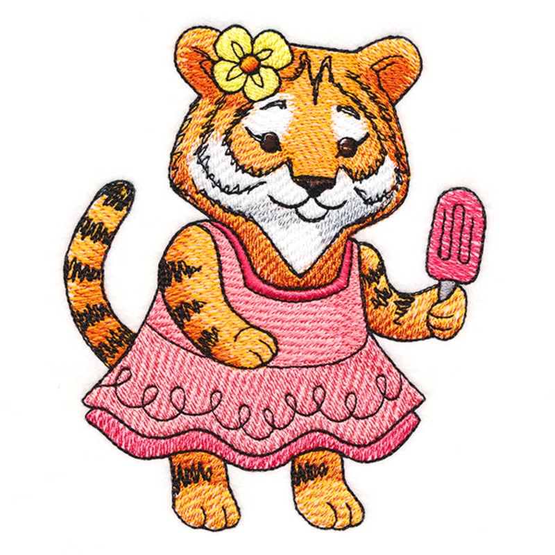 Sweet Summer Animals Tiger|5″ x 4.1″ / 126.94mm x 104.17mm|4″ x 3.28″ / 101.48mm x 83.29mm|3″ x 2.47″ / 76.16mm x 62.63mm|All Sizes
