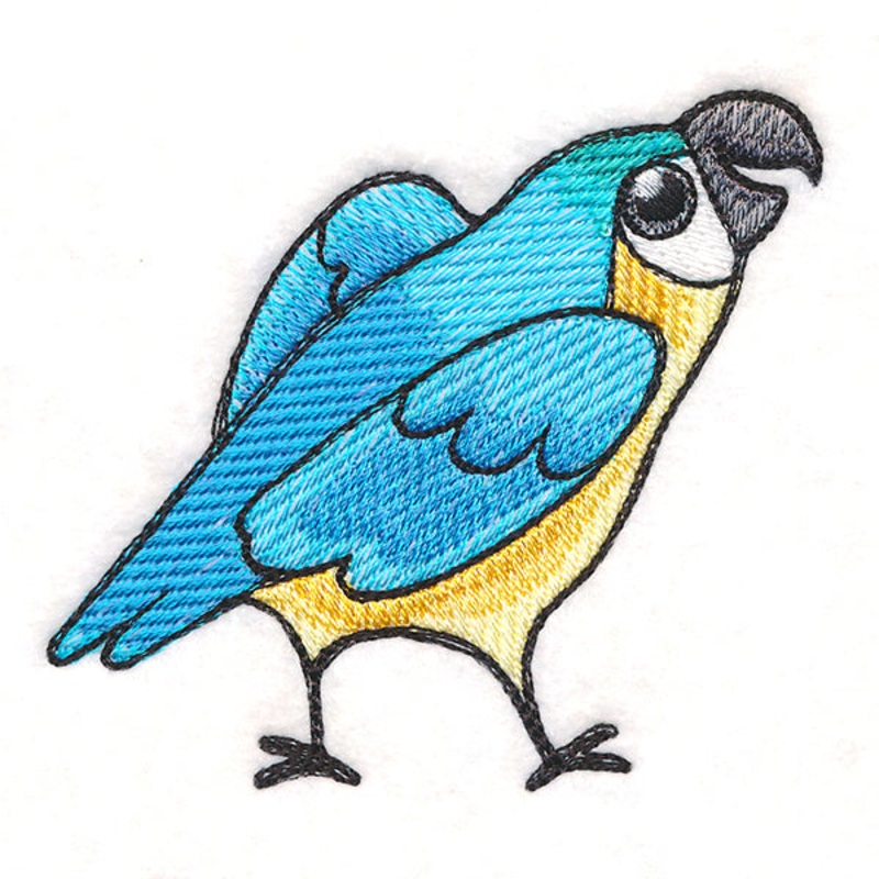 Tropical Tweets Macaw|3.14″ x 3.31″ / 79.8mm x 84.04mm|2.28″ x 2.4″ / 57.96mm x 60.98mm|All Sizes