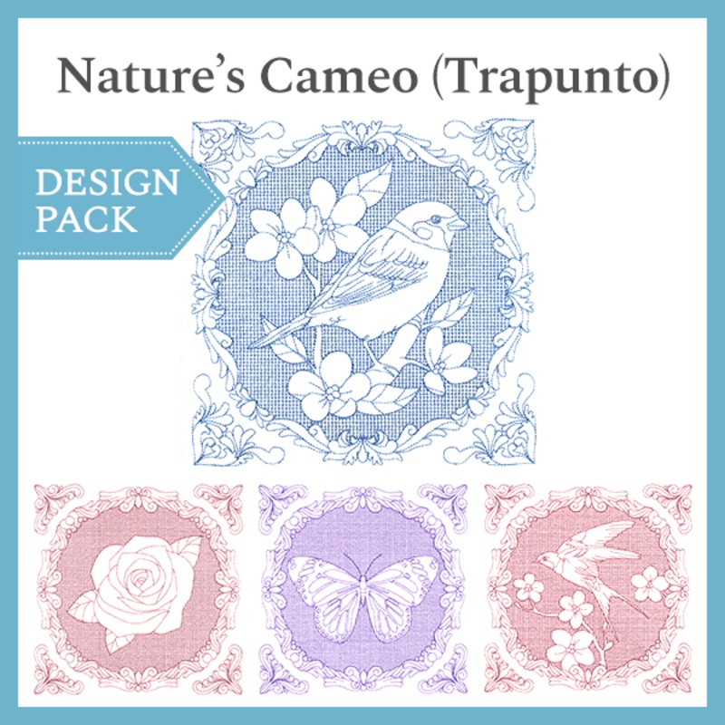 A Nature’s Cameo (Trapunto) Design Pack