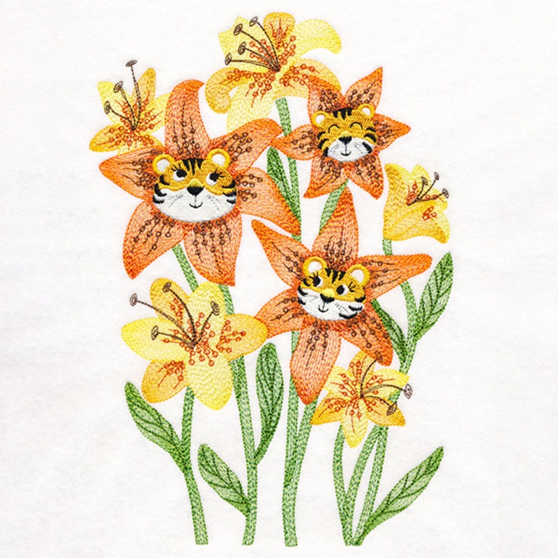 Tiger Lilies|10.27″ x 6.85″ / 260.77mm x 173.96mm|8.77″ x 5.85″ / 222.69mm x 148.58mm|7.8″ x 5.21″ / 198.21mm x 132.22mm|6.85″ x 4.57″ / 173.98mm x 116.09mm|All Sizes