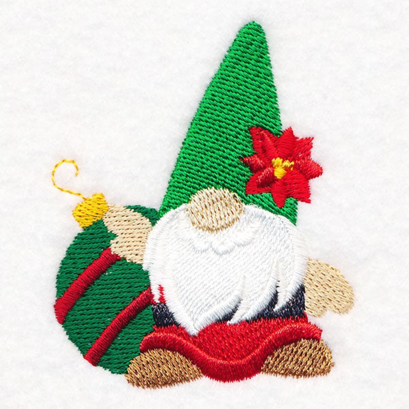 Christmas Gnome with Ornament|2.64″ x 2.21″ / 67.07mm x 56.14mm