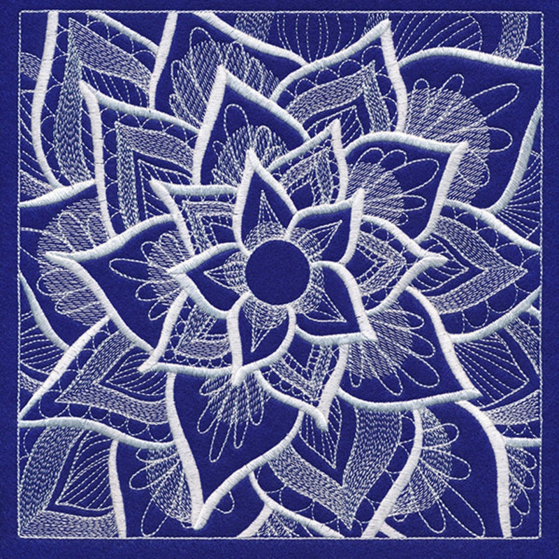 Divine Floral Square (Whitework)