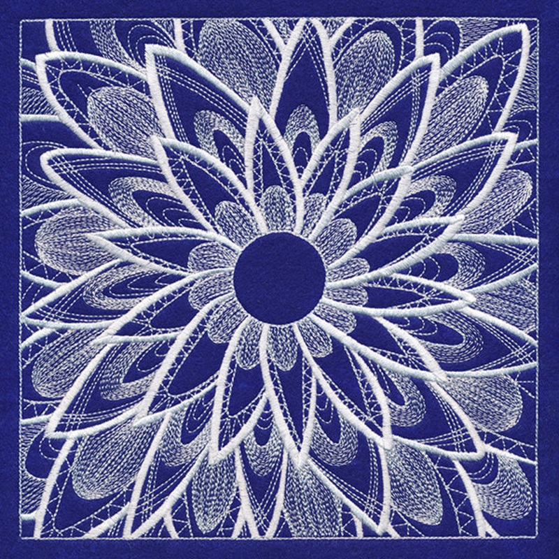 Enchanting Floral Square (Whitework)