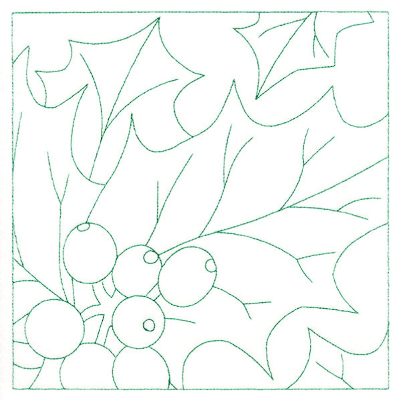 Festive Florals Quilting – Holly and Berries (Double Run)