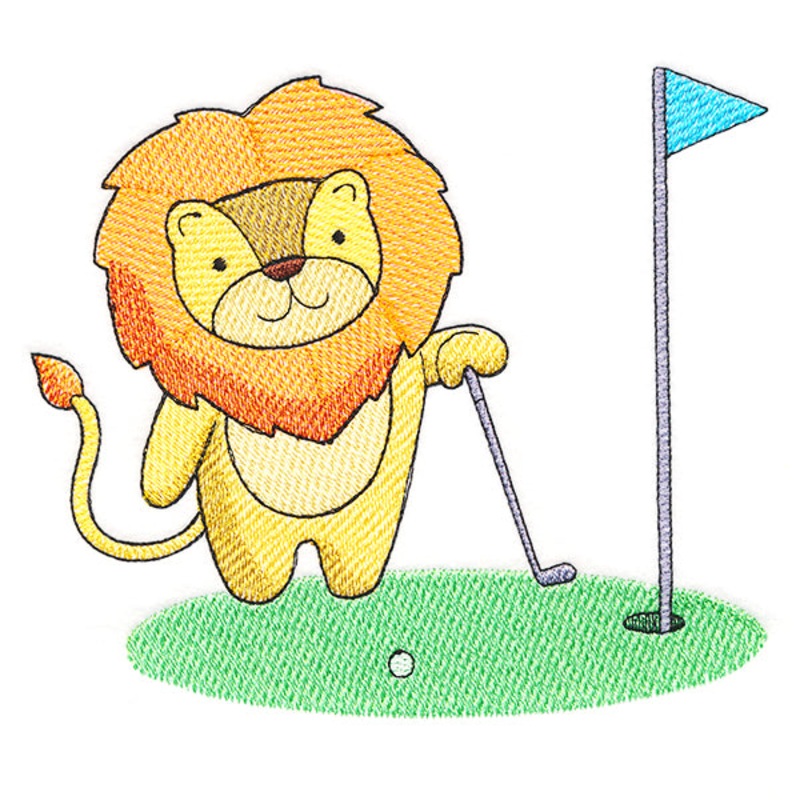Tee Time Lion|5.86″ x 6.76″ / 148.84mm x 171.7mm|4.85″ x 5.6″ / 123.19mm x 142.24mm|3.34″ x 3.85″ / 84.84mm x 97.79mm|All Sizes