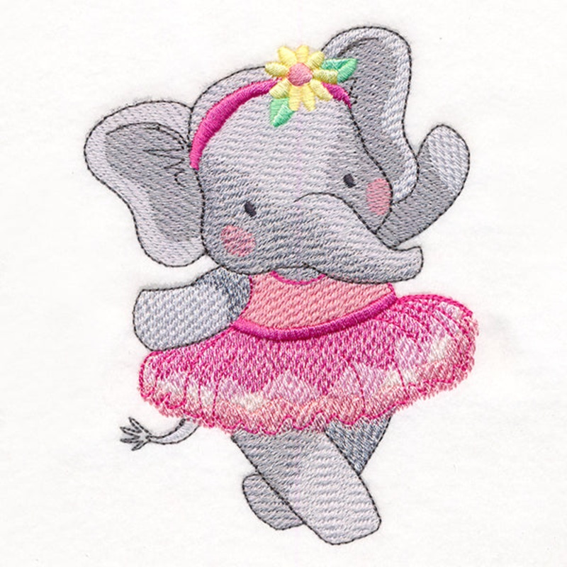 Twirling Elephant Ballerina|5.18″ x 3.92″ / 131.58mm x 99.56mm|3.45″ x 2.6″ / 87.56mm x 65.97mm|All Sizes