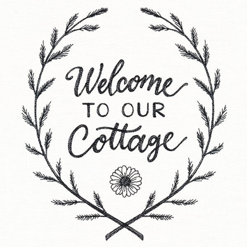 Welcome to Our Cottage|7.75″ x 6.85″ / 196.82mm x 173.99mm|6.62″ x 5.85″ / 168.08mm x 148.59mm|5.49″ x 4.85″ / 139.35mm x 123.19mm|All Sizes