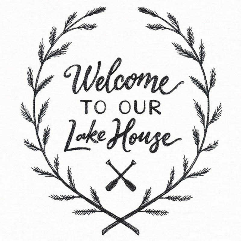 Welcome to Our Lake House|7.75″ x 6.85″ / 196.82mm x 173.99mm|6.62″ x 5.85″ / 168.08mm x 148.59mm|5.49″ x 4.85″ / 139.35mm x 123.19mm|All Sizes