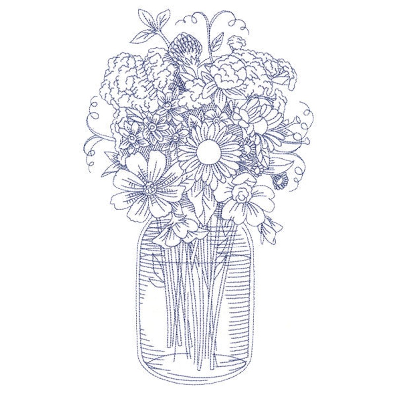 Barnyard Etchings – Mason Jar Bouquet