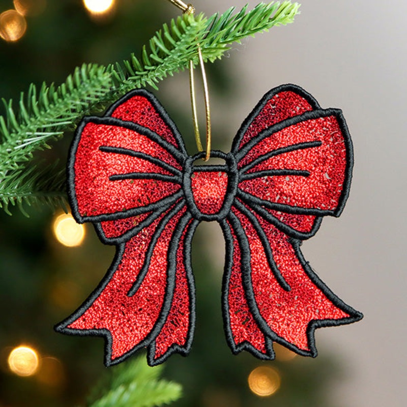 Christmas Charms Ornament – Bow (Lace)