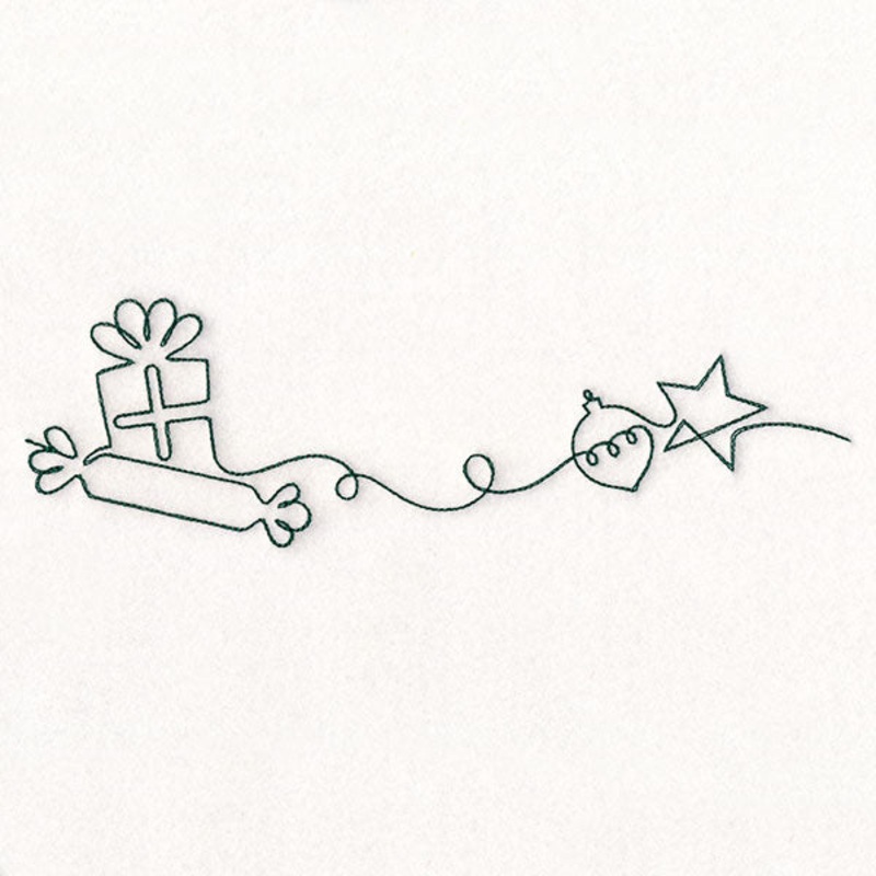 Continuous  Linework Christmas Borders – Gifts