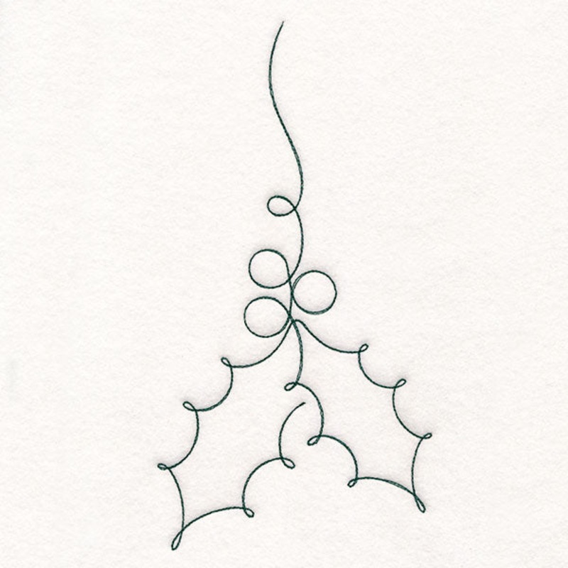 Continuous  Linework Christmas Borders – Holly & Berries