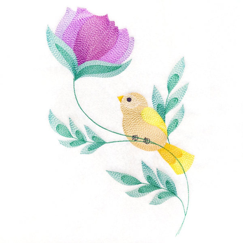 Darling Bird Perched on Petals