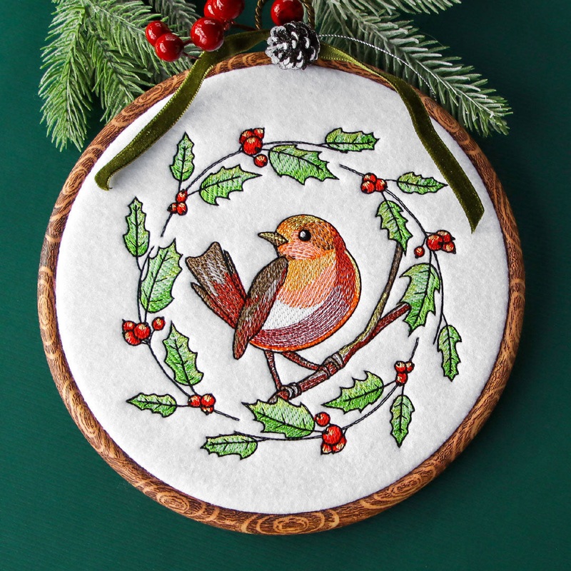 European Robin & Holly Wreath|7.8″ x 7.8″ / 198.21mm x 198.12mm|6.85″ x 6.85″ / 174.11mm x 173.99mm|5.85″ x 5.85″ / 148.7mm x 148.59mm|4.86″ x 4.85″ / 123.35mm x 123.19mm|All Sizes