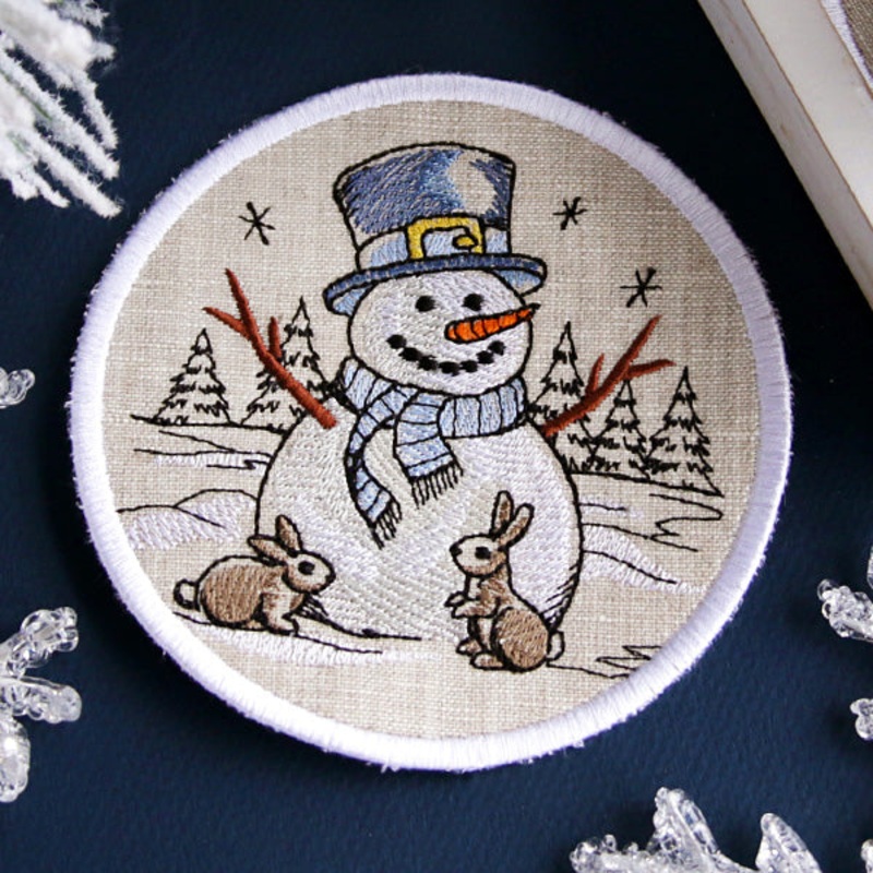 Country Snowman Coaster – Bunny Rabbits