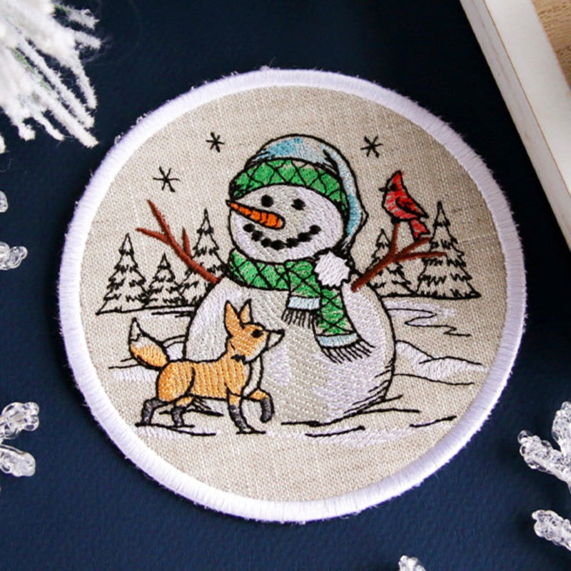 Country Snowman Coaster – Fox|4.89″ x 4.9″ / 124.31mm x 124.33mm|3.9″ x 3.9″ / 98.97mm x 98.99mm|All Sizes