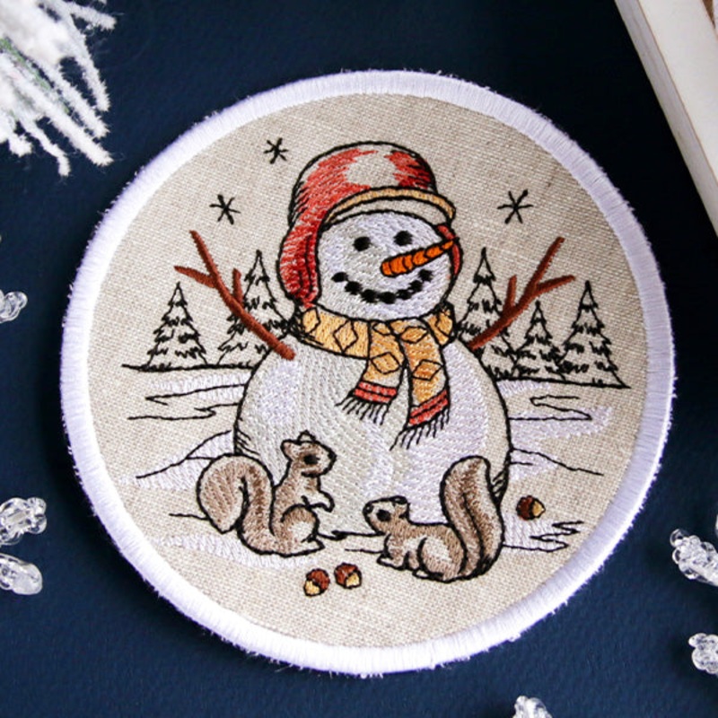 Country Snowman Coaster – Squirrels